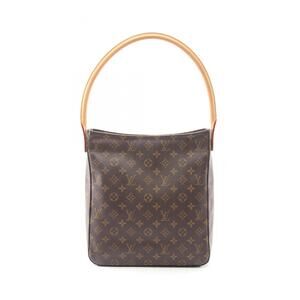 LOUIS VUITTON Authentic Brown Monogram Leather Looping GM Shoulder Bag